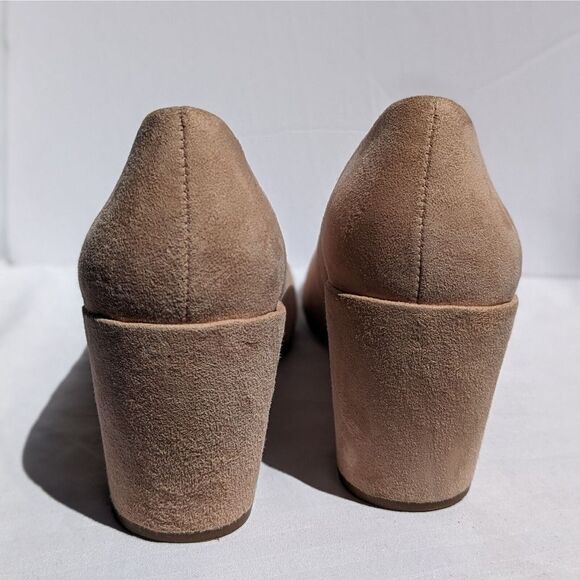 H by Halston Women's Suede Square Toe Block Heel Pump Whitney Size 8M Pale Pink - Picture 5 of 13